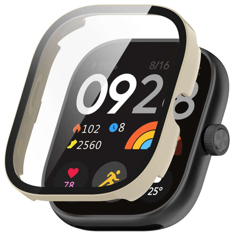 For Redmi Watch 4 Tempered Film Integrated PC Watch Protective Case(White)