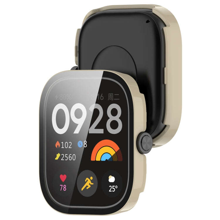 For Redmi Watch 4 Tempered Film Integrated PC Watch Protective Case(White)