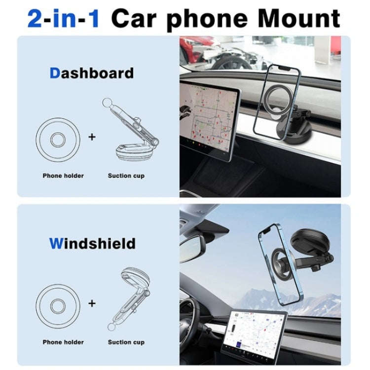 Car Dashboard / Windshield Compatible Magnet Type Phone Holder Suction Cup Base