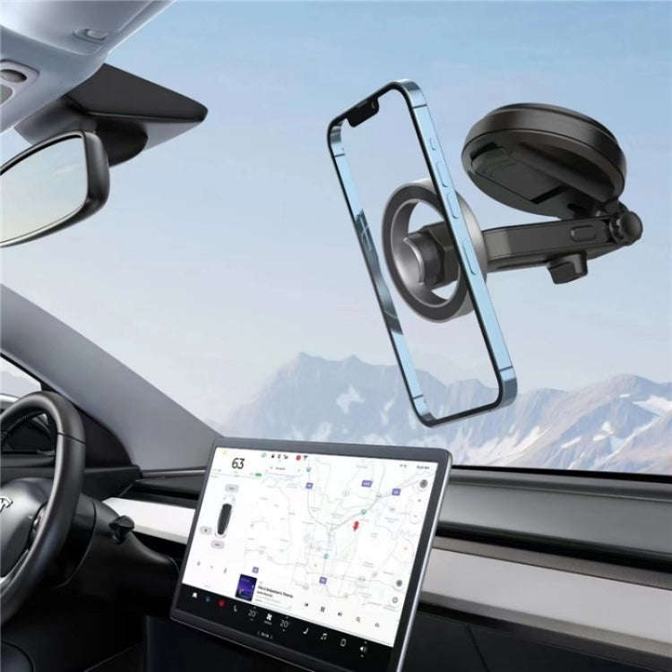 Car Dashboard / Windshield Compatible Magnet Type Phone Holder Suction Cup Base