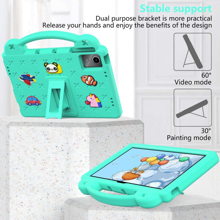 For Huawei MatePad SE 11 2024 Handle Kickstand Children EVA Shockproof Tablet Case(Mint Green)