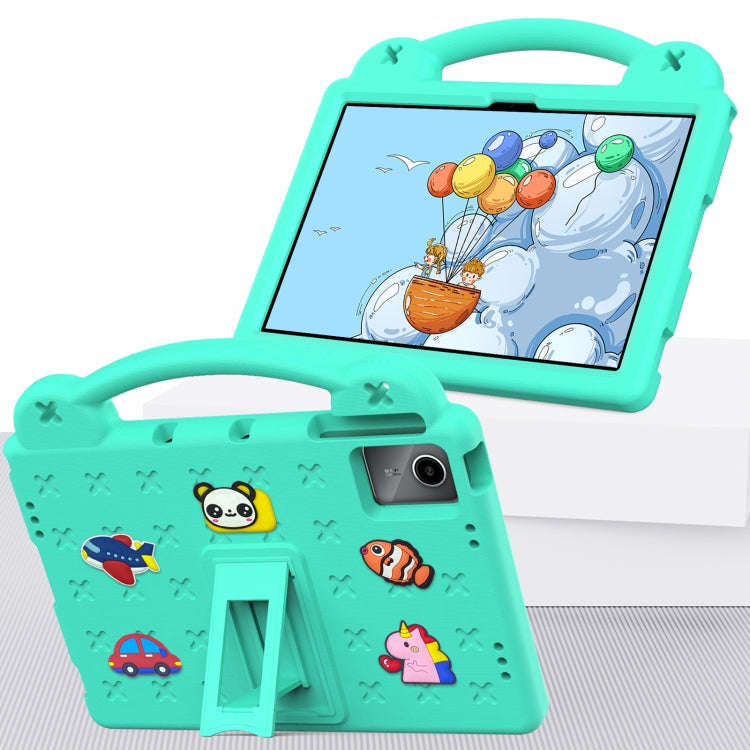 For Huawei MatePad SE 11 2024 Handle Kickstand Children EVA Shockproof Tablet Case(Mint Green)