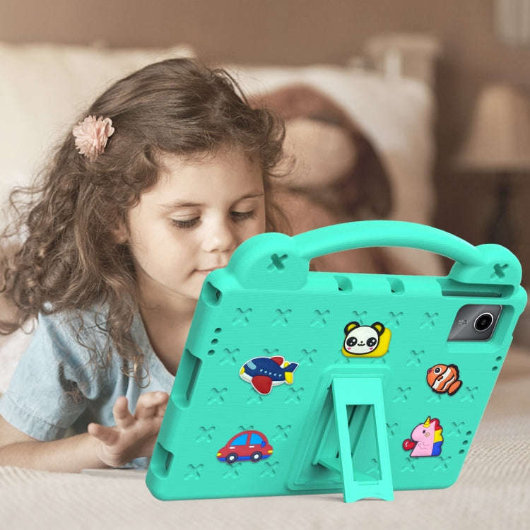 For Huawei MatePad SE 11 2024 Handle Kickstand Children EVA Shockproof Tablet Case(Mint Green)