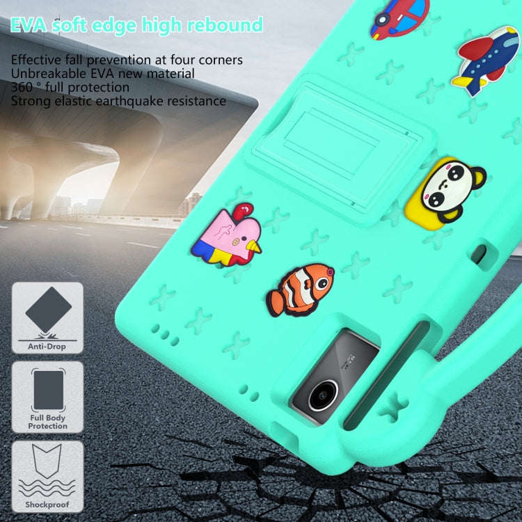 For Huawei MatePad SE 11 2024 Handle Kickstand Children EVA Shockproof Tablet Case(Mint Green)