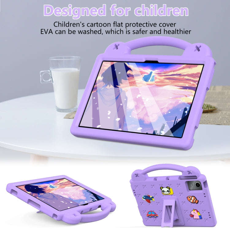 For Huawei MatePad SE 11 2024 Handle Kickstand Children EVA Shockproof Tablet Case(Light Purple)