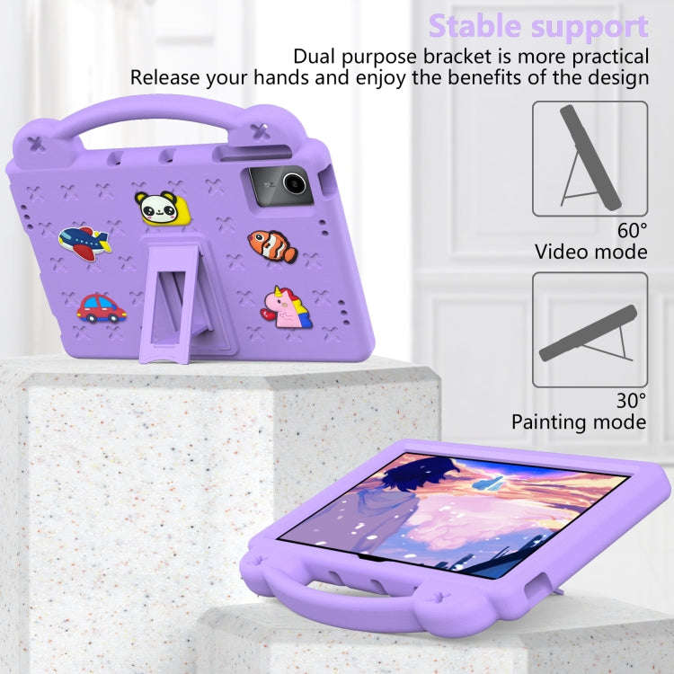 For Huawei MatePad SE 11 2024 Handle Kickstand Children EVA Shockproof Tablet Case(Light Purple)