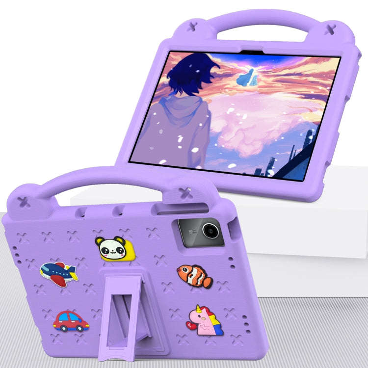 For Huawei MatePad SE 11 2024 Handle Kickstand Children EVA Shockproof Tablet Case(Light Purple)
