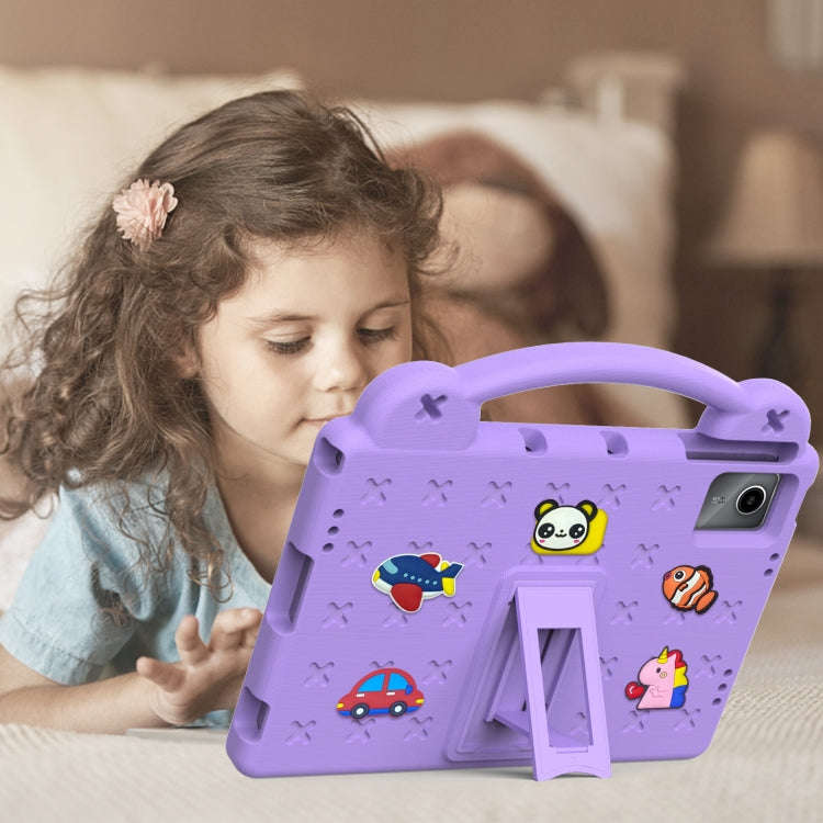 For Huawei MatePad SE 11 2024 Handle Kickstand Children EVA Shockproof Tablet Case(Light Purple)