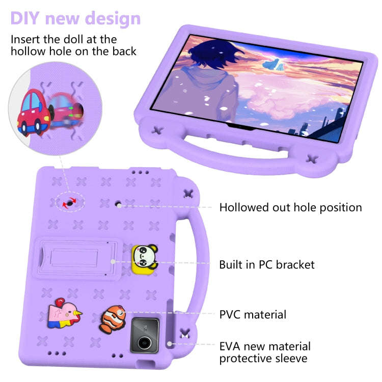 For Huawei MatePad SE 11 2024 Handle Kickstand Children EVA Shockproof Tablet Case(Light Purple)
