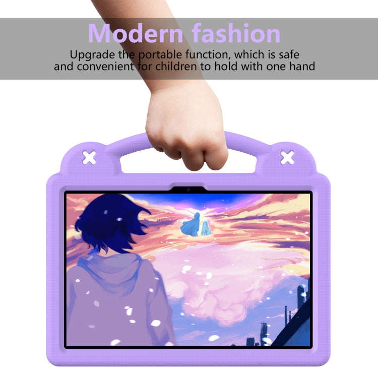 For Huawei MatePad SE 11 2024 Handle Kickstand Children EVA Shockproof Tablet Case(Light Purple)