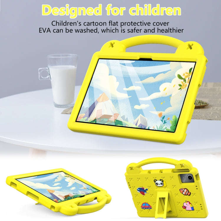 For Huawei MatePad SE 11 2024 Handle Kickstand Children EVA Shockproof Tablet Case(Yellow)