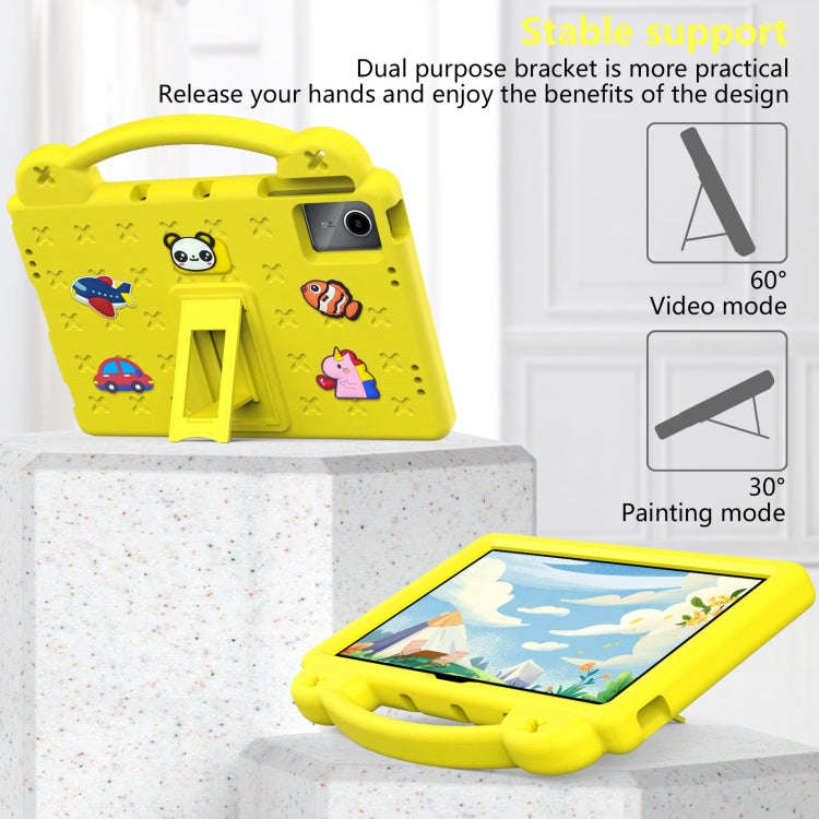 For Huawei MatePad SE 11 2024 Handle Kickstand Children EVA Shockproof Tablet Case(Yellow)