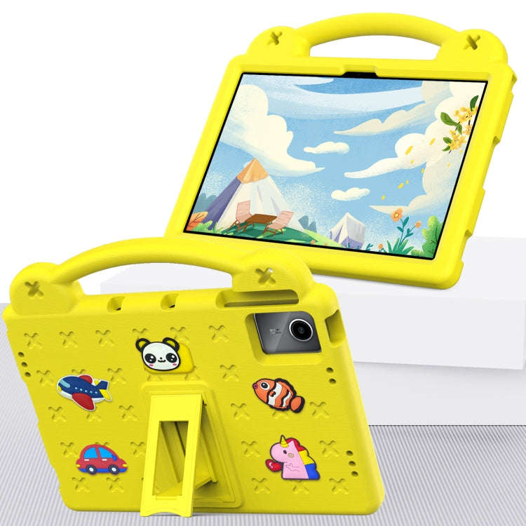 For Huawei MatePad SE 11 2024 Handle Kickstand Children EVA Shockproof Tablet Case(Yellow)