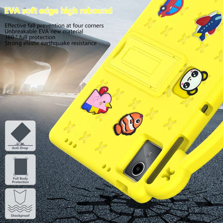 For Huawei MatePad SE 11 2024 Handle Kickstand Children EVA Shockproof Tablet Case(Yellow)