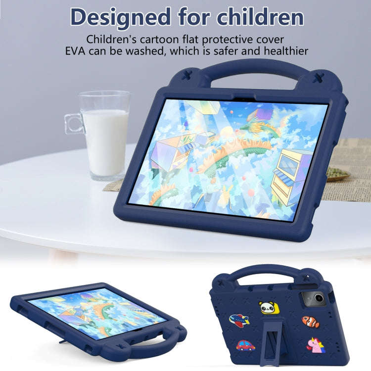 For Huawei MatePad SE 11 2024 Handle Kickstand Children EVA Shockproof Tablet Case(Navy Blue)