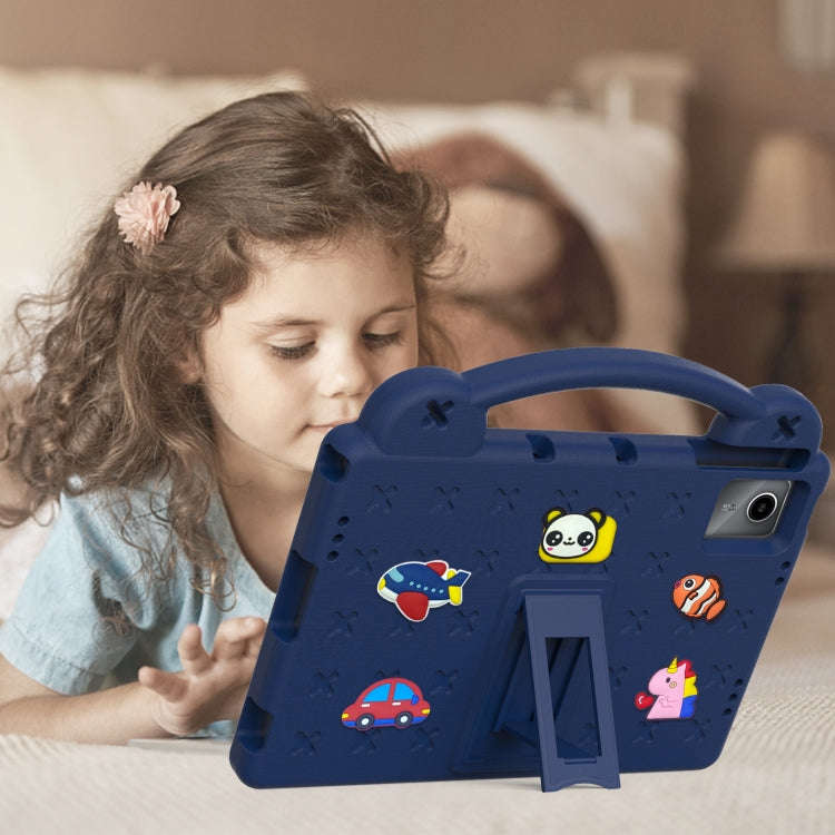 For Huawei MatePad SE 11 2024 Handle Kickstand Children EVA Shockproof Tablet Case(Navy Blue)