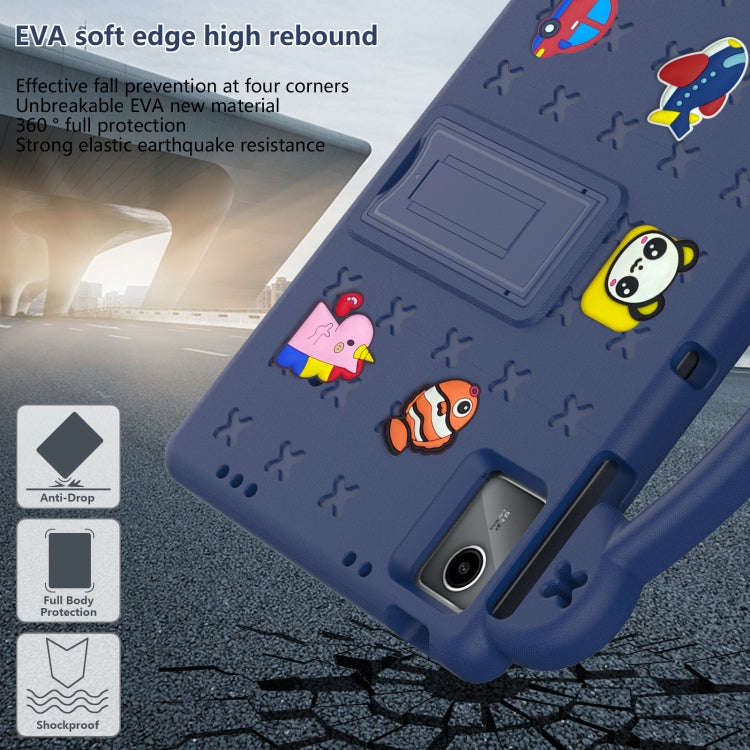 For Huawei MatePad SE 11 2024 Handle Kickstand Children EVA Shockproof Tablet Case(Navy Blue)
