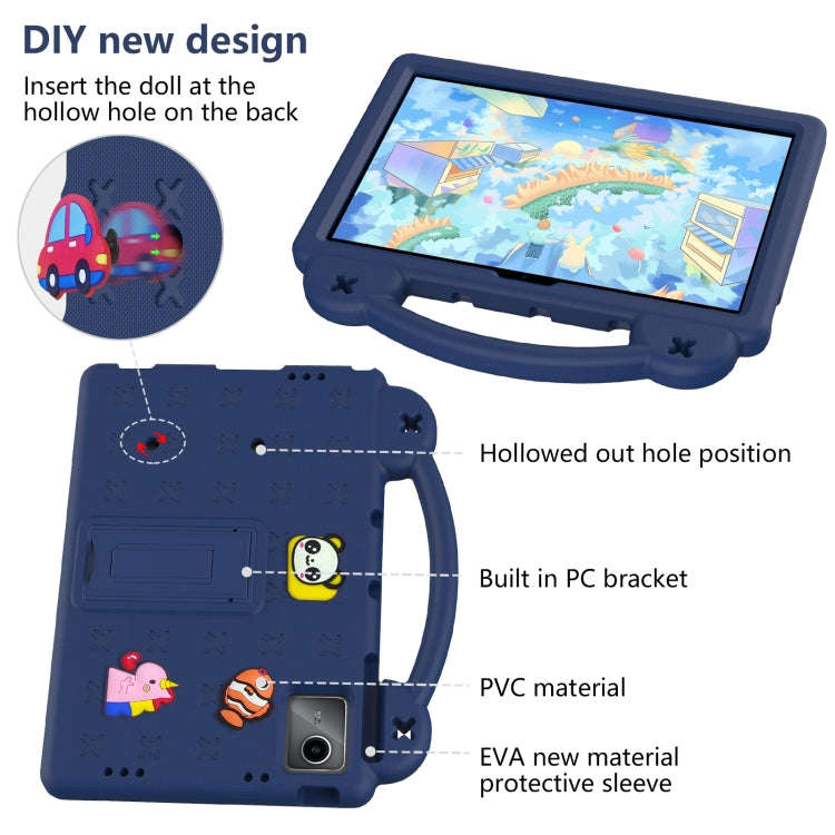 For Huawei MatePad SE 11 2024 Handle Kickstand Children EVA Shockproof Tablet Case(Navy Blue)