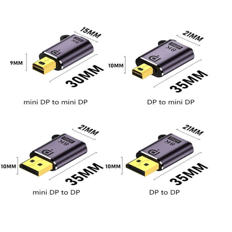 DP1.4 Male to DP 1.4 Female Adapter 8K 60Hz HD Video Transmission Expanding