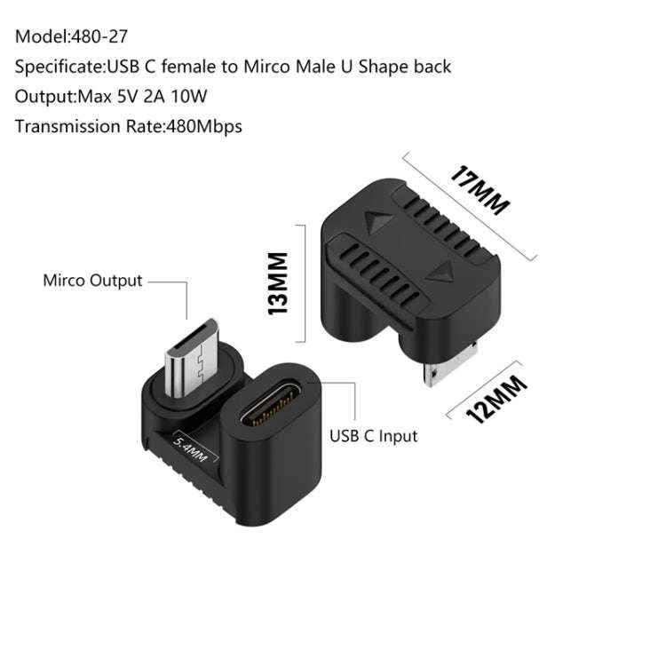 Type-C Female to Micro USB Male Adapter Data Charging Transmission, Specification:Type-C Female t...