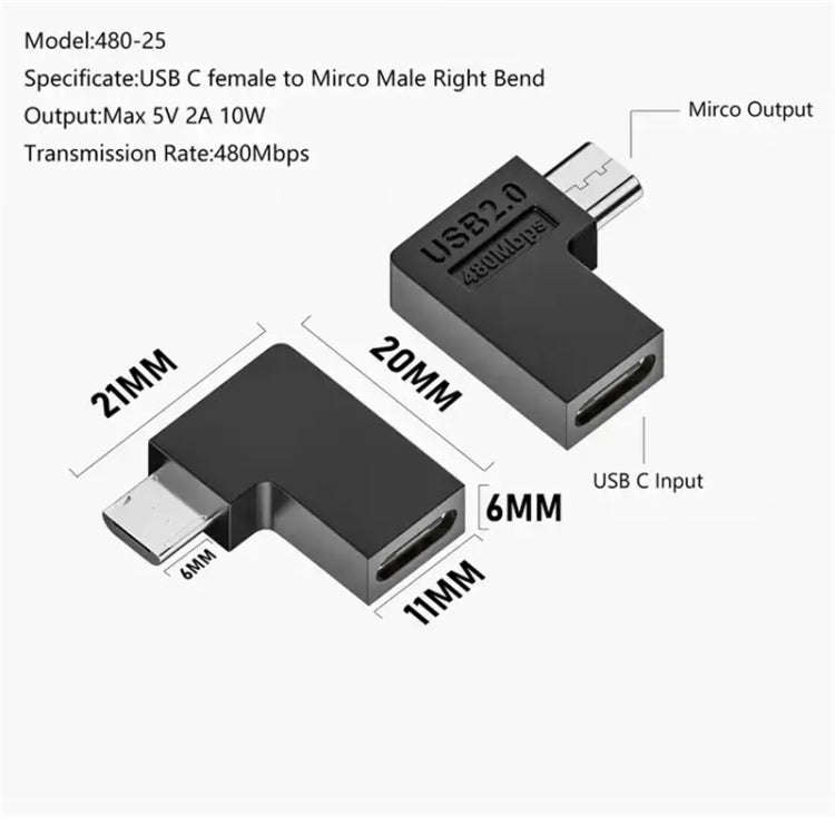 Type-C Female to Micro USB Male Adapter Data Charging Transmission, Specification:Type-C Female t...