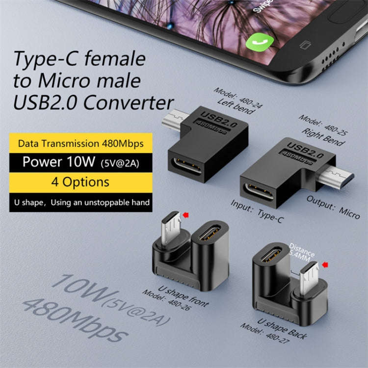 Type-C Female to Micro USB Male Adapter Data Charging Transmission, Specification:Type-C Female t...