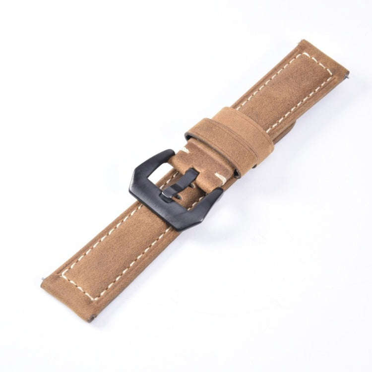 Frosted leather large black buckle For  Huawei Watch GT / Watch 2 Pro Watch Band(Light brown)