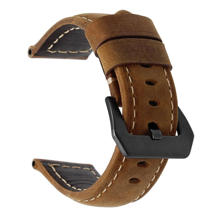 Frosted leather large black buckle For  Huawei Watch GT / Watch 2 Pro Watch Band(Dark brown)