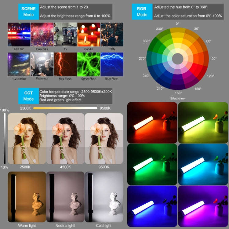 VLOGLITE W270RGB Live Streaming E-Sports Handheld Fill Light LED Studio Light(US Plug)