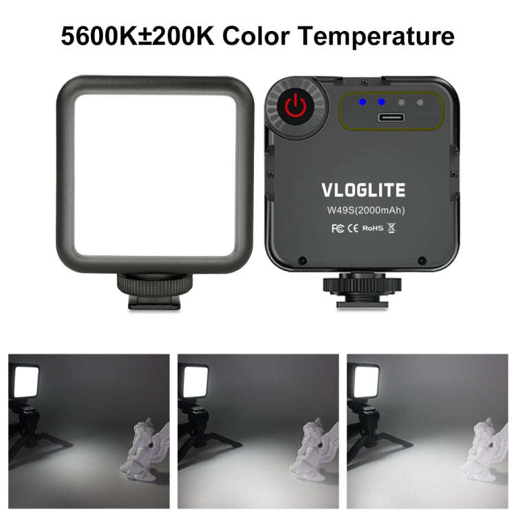 VLOGLITE W49S Adjustable Brightness Mini Beauty Video Light Photography Live Streaming LED Fill L...