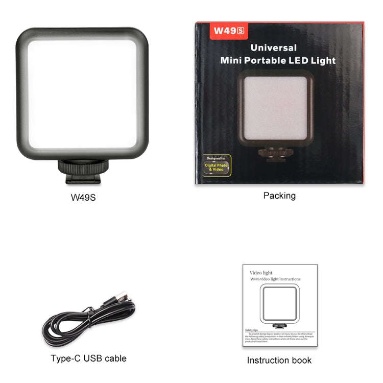 VLOGLITE W49S Adjustable Brightness Mini Beauty Video Light Photography Live Streaming LED Fill L...