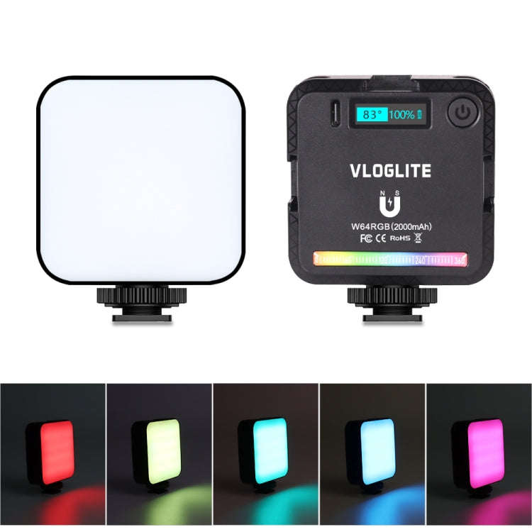 VLOGLITE W64RGB Dimmable RGB LED Pocket Fill Light 20 Modes Live Broadcast Video Light