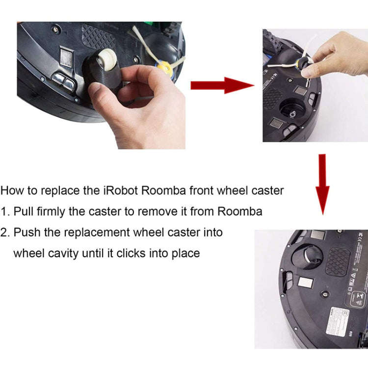JUNSUNMAY Replacement Wheel Caster Tires for All Series iRobot Vacuum Cleaner