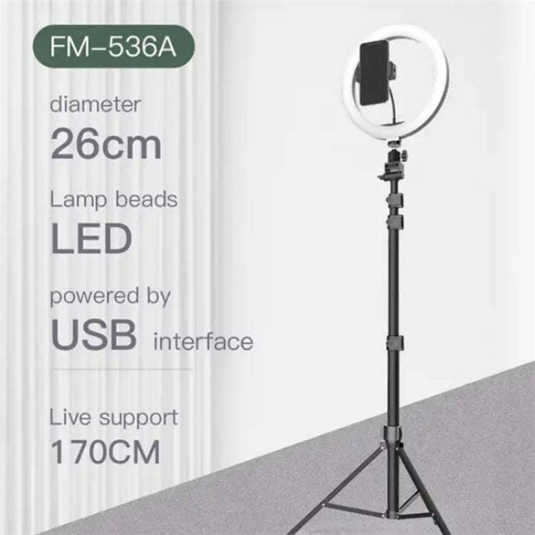 JMARY FM-536A 10 inch Ring Live Fill Light Streaming Stand Beauty Light Set