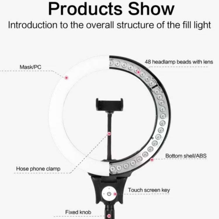 JMARY FM-12R Photography LED Fill Light 12-inch Video Recording Ring Light(EU Plug)