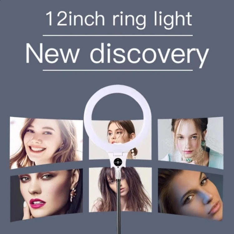 JMARY FM-12R Photography LED Fill Light 12-inch Video Recording Ring Light(EU Plug)