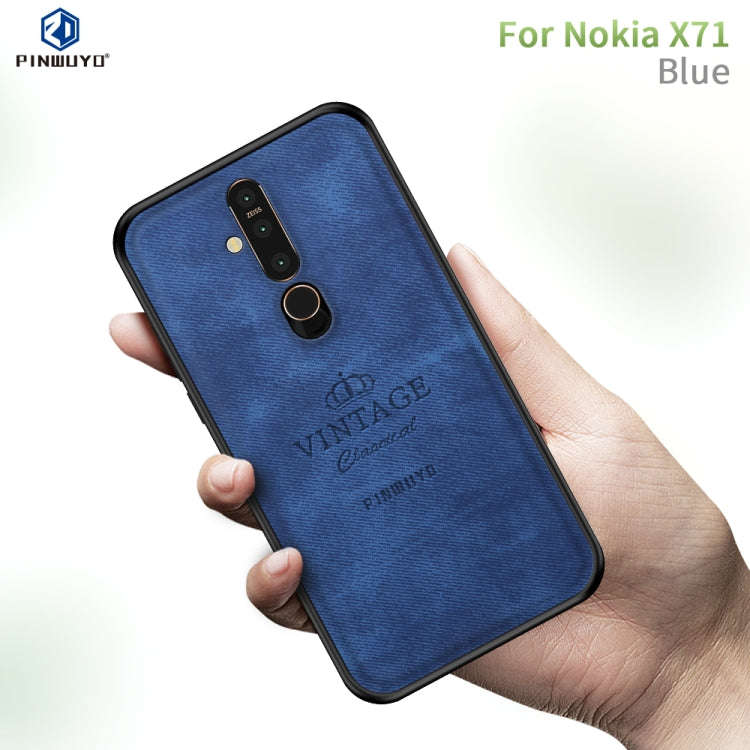 PINWUYO Shockproof Waterproof Full Coverage PC + TPU + Skin Protective Case for Nokia X71(Blue)
