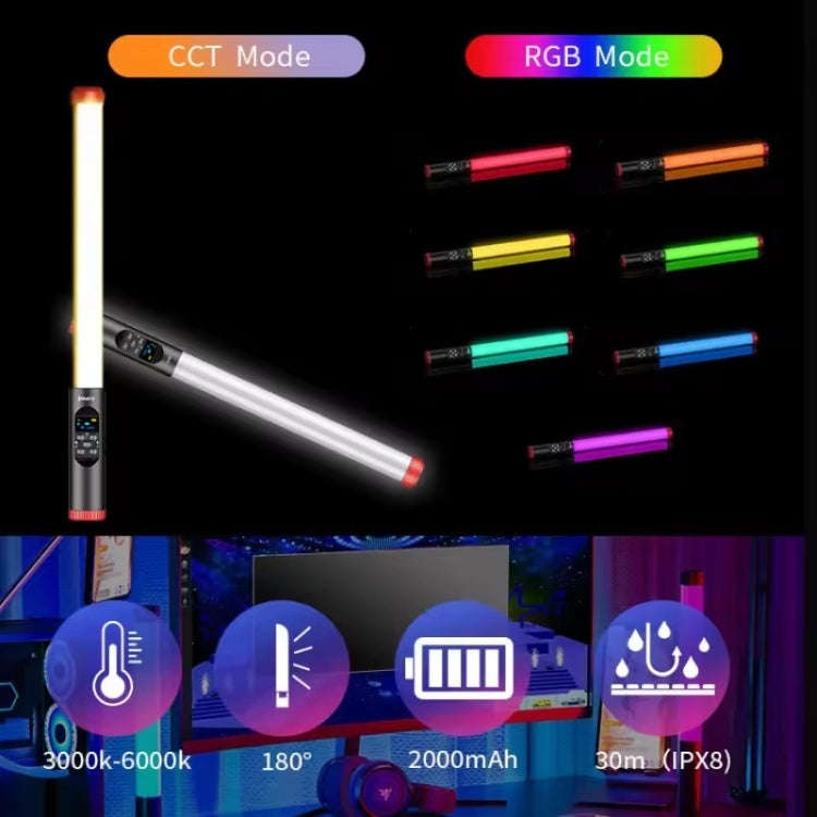 JMARY FM-128RGB Handheld LED Fill Light Outdoor Photography Light Waterproof RGB Light Stick