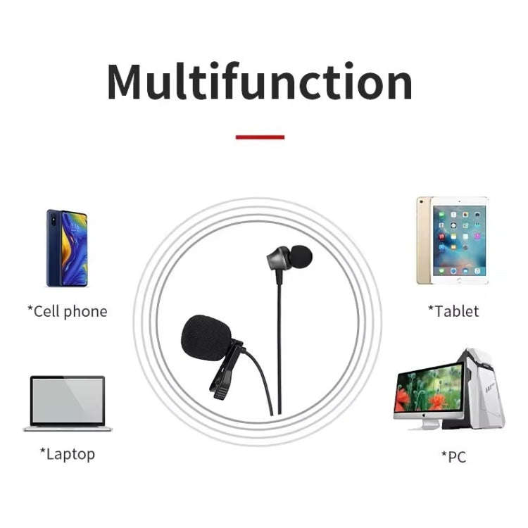 JMARY MC-R6 Lavalier Type-C Port Wired Microphone With In-ear Earphone, Length: 3m