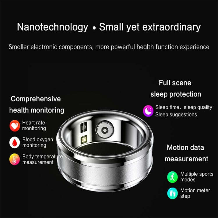 R3 SIZE 20 Smart Ring, Support Heart Rate / Blood Oxygen / Sleep Monitoring(White)