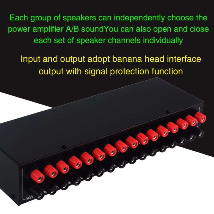 B06 82 In 6 Out Power Amplifier Speaker Selector 6 Region Stereo Speaker Switcher