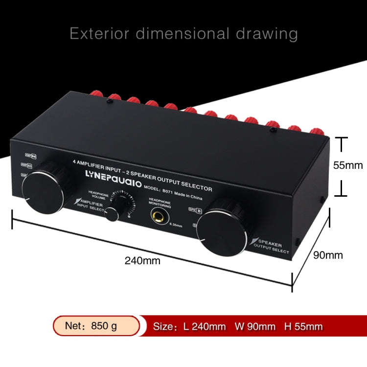 B071 4 Input 2 Output or 2 In 4 Out Power Amplifier Speaker Selector Switcher