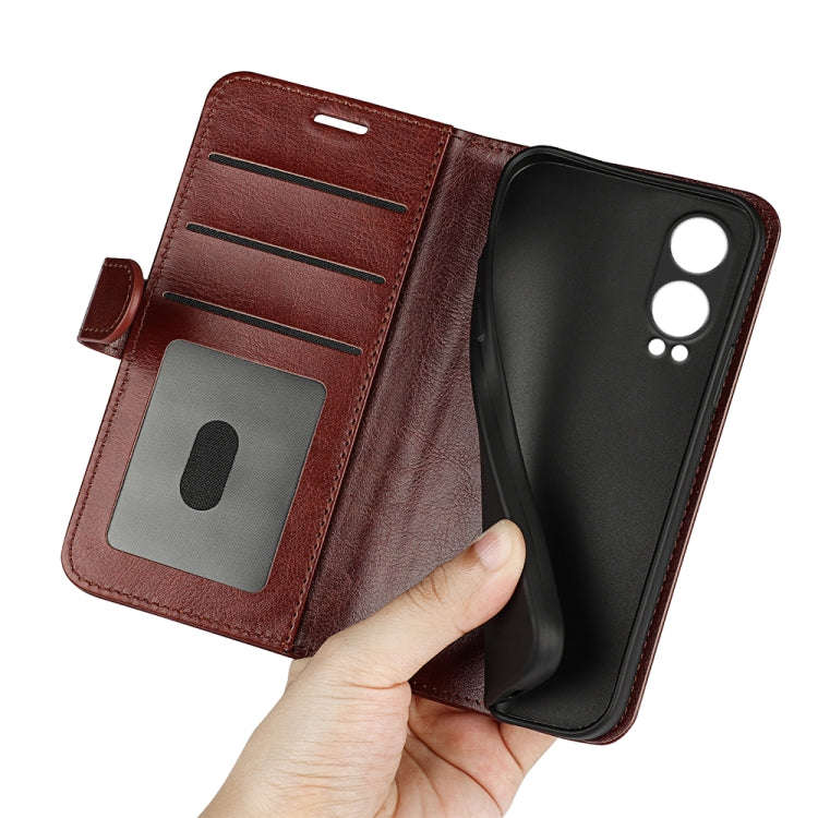 For OnePlus Nord CE 4 Lite 5G R64 Texture Horizontal Flip Leather Phone Case(Brown)