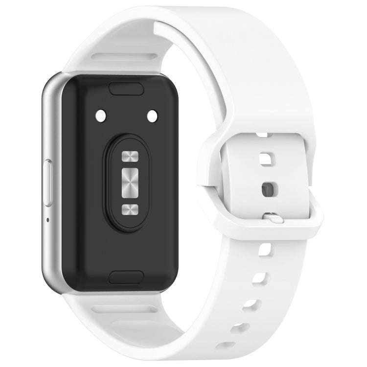 For Samsung Galaxy Fit 3 Solid Color Colorful Buckle Silicone Watch Band(White)