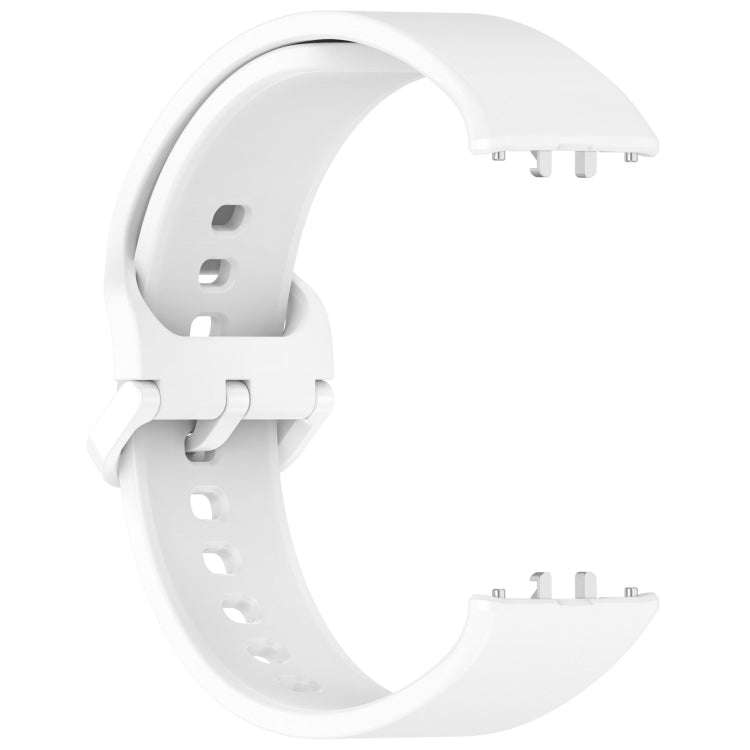 For Samsung Galaxy Fit 3 Solid Color Colorful Buckle Silicone Watch Band(White)
