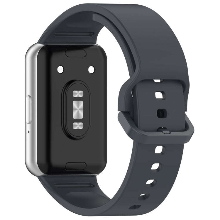 For Samsung Galaxy Fit 3 Solid Color Colorful Buckle Silicone Watch Band(Gray)