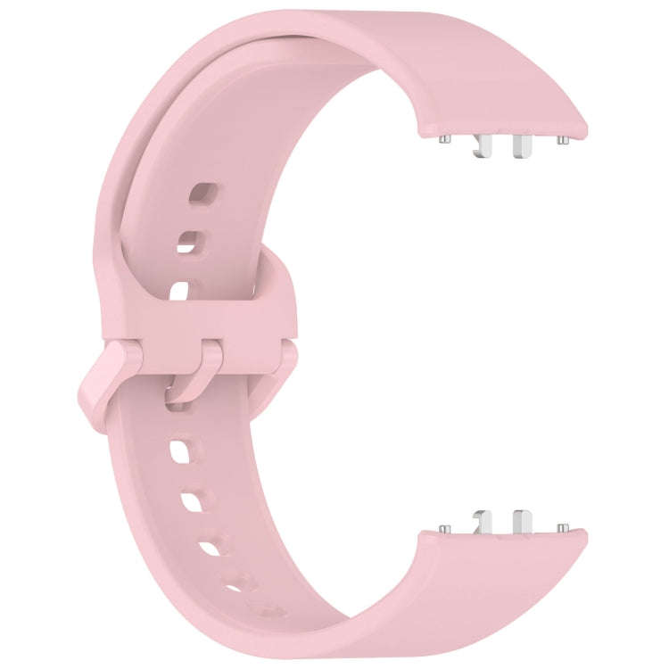 For Samsung Galaxy Fit 3 Solid Color Colorful Buckle Silicone Watch Band(Pink)