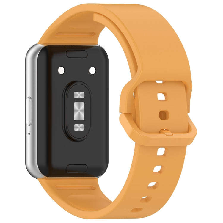 For Samsung Galaxy Fit 3 Solid Color Colorful Buckle Silicone Watch Band(Yellow)