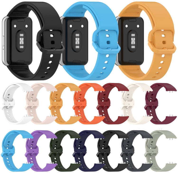 For Samsung Galaxy Fit 3 Solid Color Colorful Buckle Silicone Watch Band(Dark Blue)