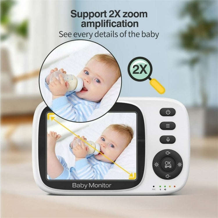 MC632A 2 Way Voice Talk Temperature Monitoring Baby Camera 3.2 inch Screen Baby Monitor(US Plug)